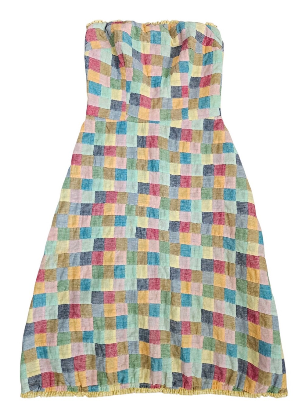 Corey Lynn Calter Vintage Patchwork Madres Strapless Dress Sz 2 Boho Cottagecore